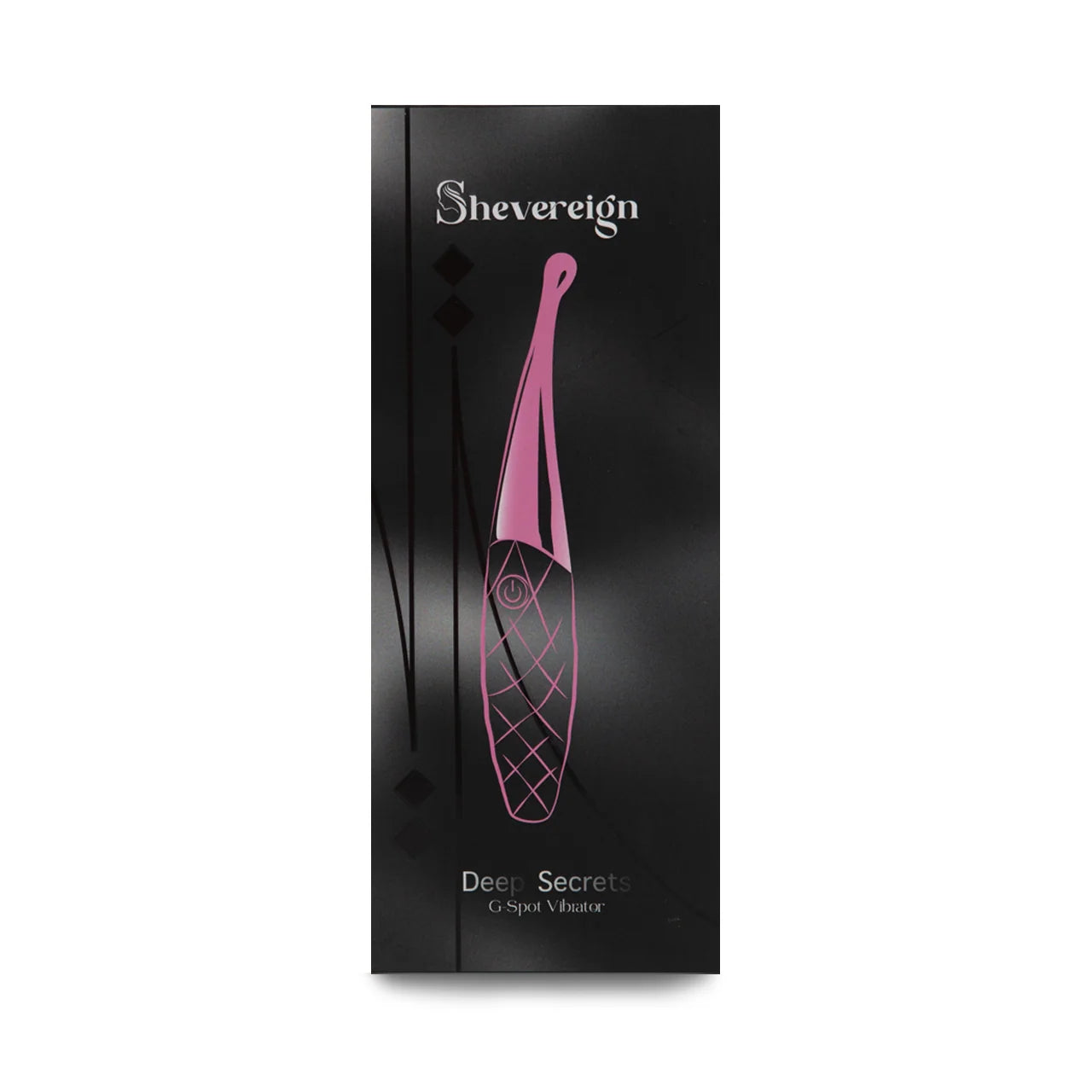 SHEVEREIGN Deep Secrets packaging black box with metallic pink outline symbolising elegance and feminine depth