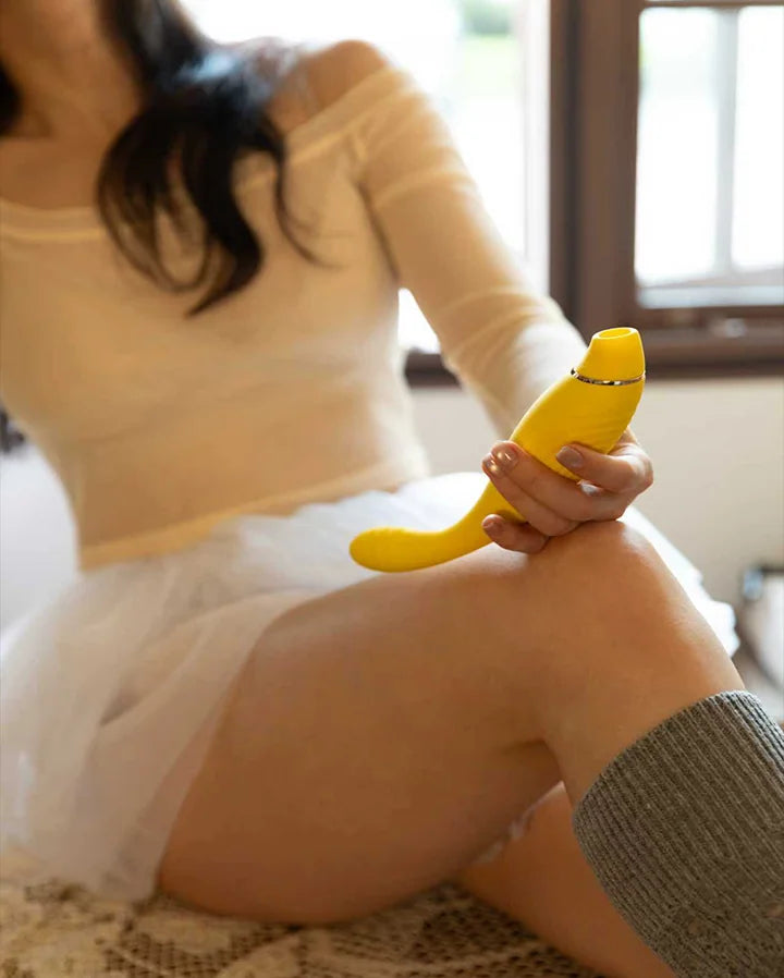 SHEVEREIGN Fusion Bliss G Spot vibrator in natural daylight, expressing playful discovery and intimate confidence in the G Spot Vibrators category