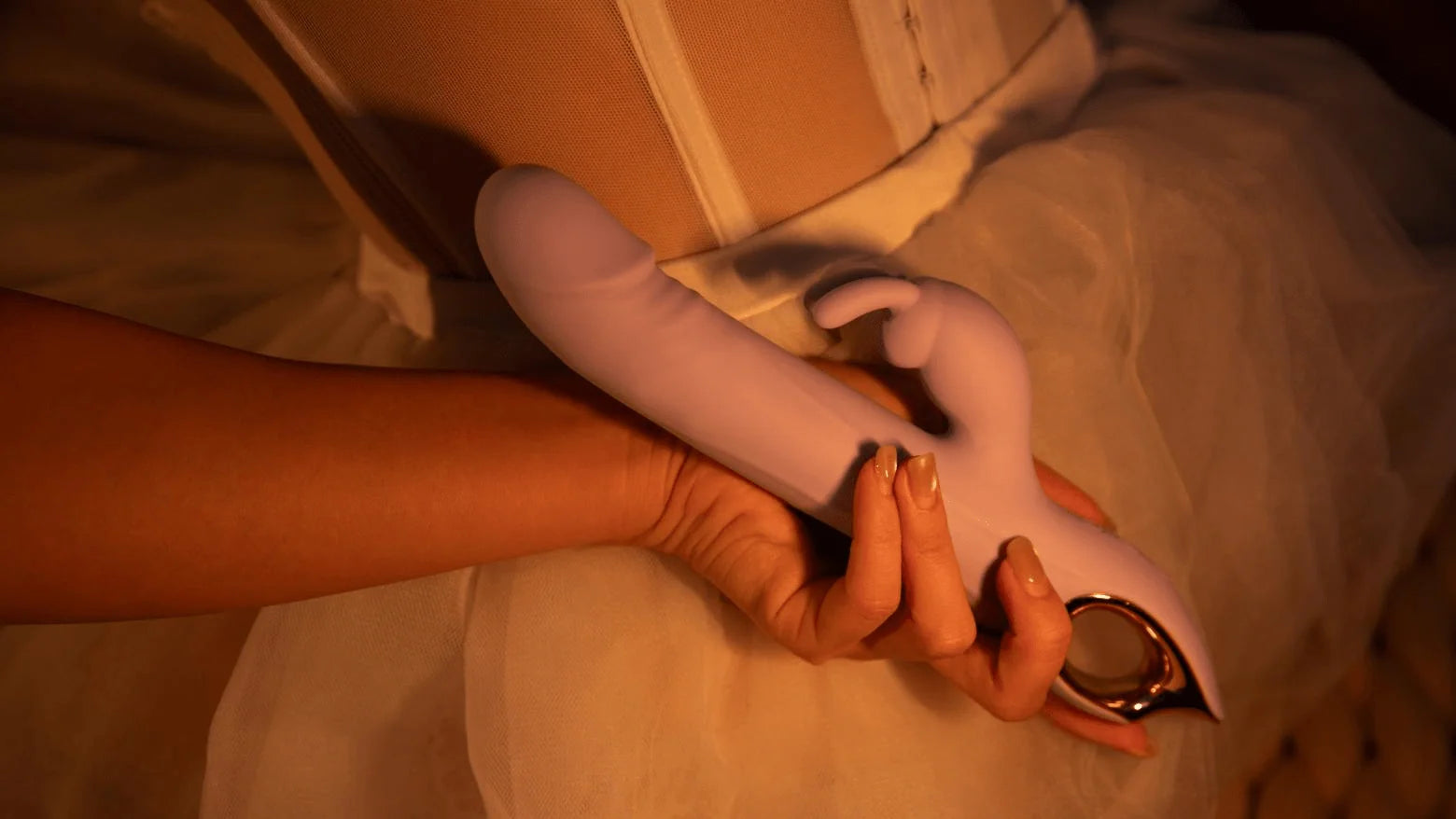 SHEVEREIGN Lilac Reverie rabbit vibrator designed for internal G spot stimulation and refined external touch, where sensation begins with intention and control