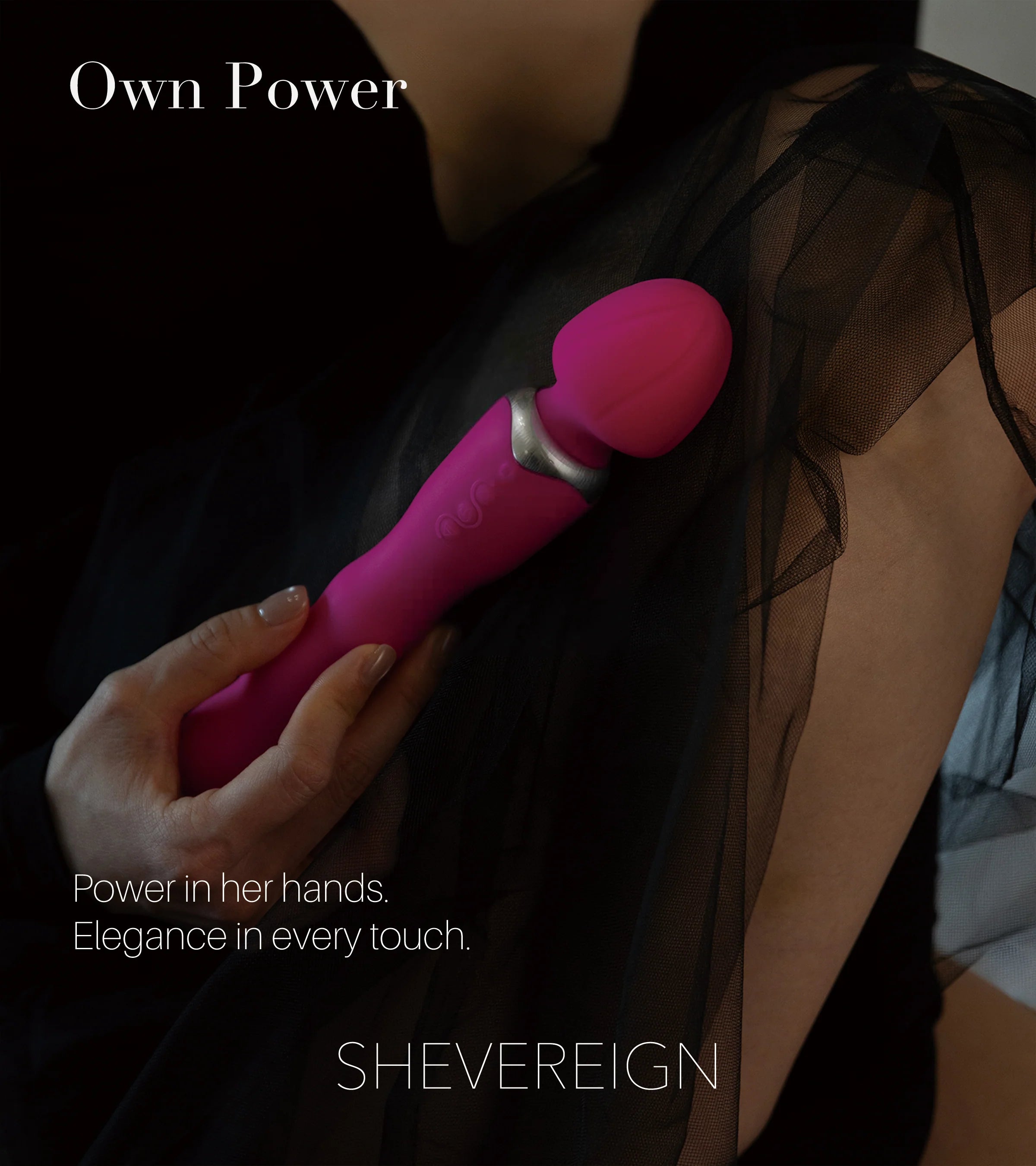 SHEVEREIGN Own Power wand vibrator representing bold energy, refined strength, and feminine confidence within the OWN Collection